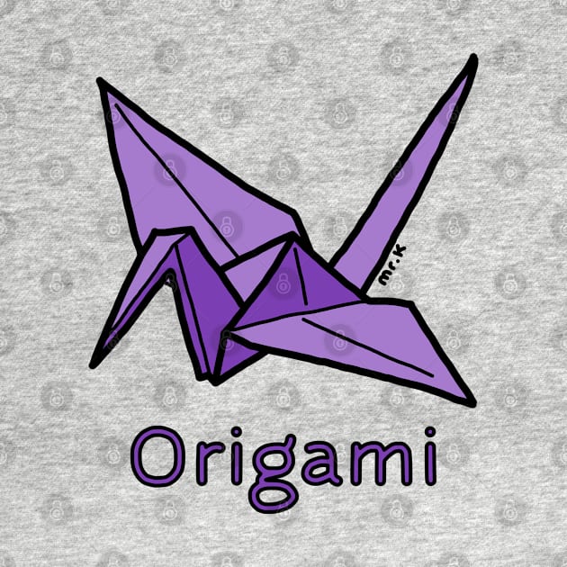 Origami Crane Japanese design in color by MrK Shirts